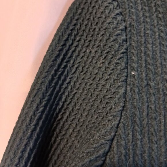 New Lace Up Henley T-shirt Top XS Dark Green Bullet texture fabric Cable knit LS - Picture 6 of 11